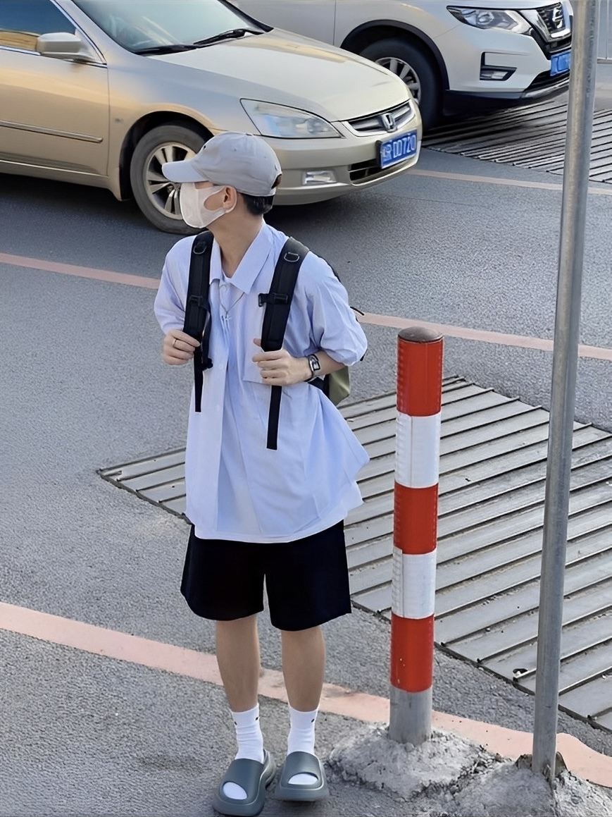 棉麻 口袋 工裝 短袖 襯衫