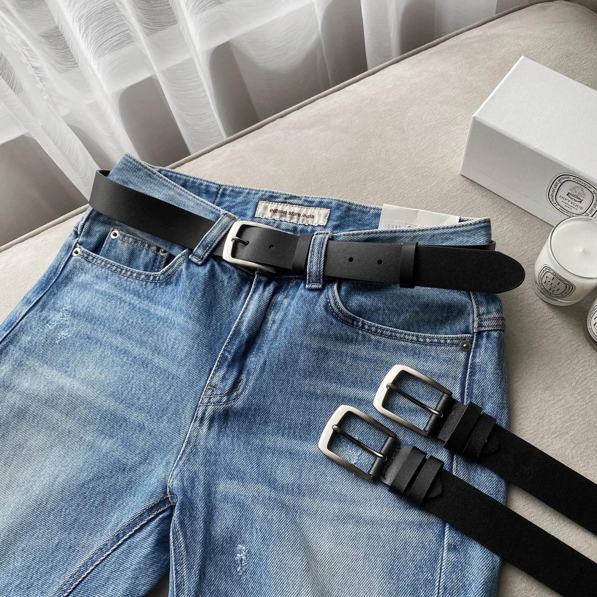 韓國 日字 穿搭 皮帶