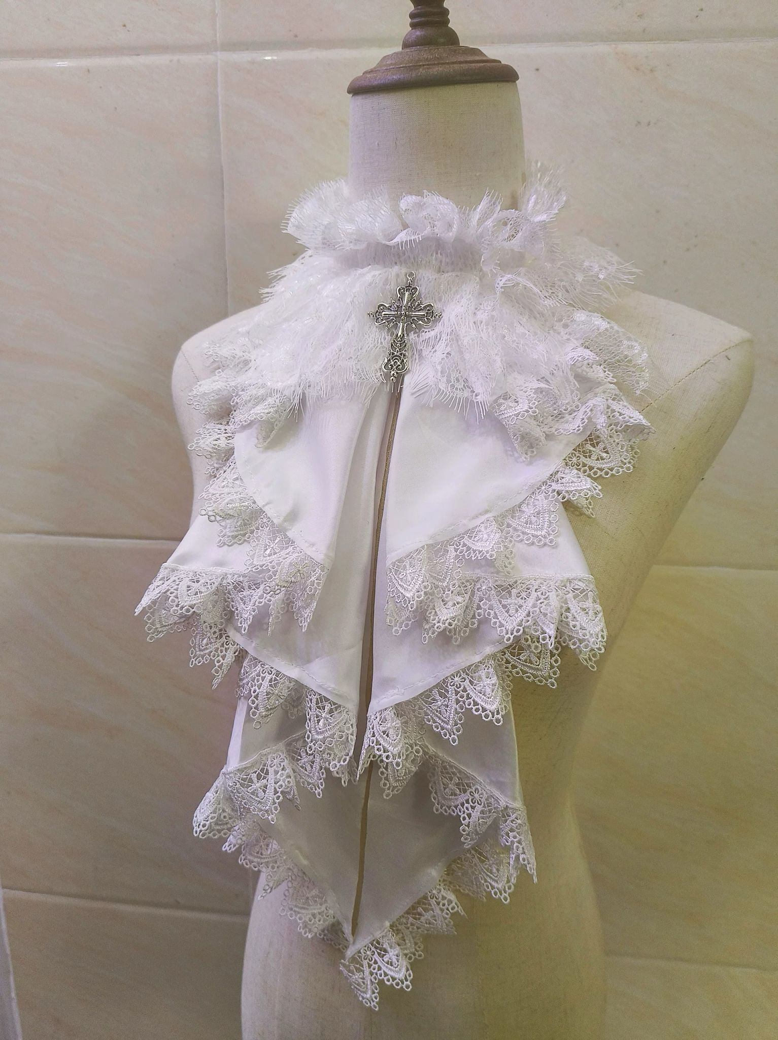 蘿莉領口拼接睫毛蕾絲高質感領結