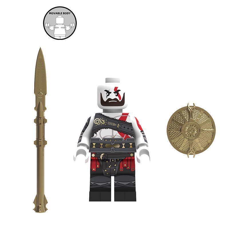 God of war armored kratos Custom Minifigures Fit Lego FT16-FT19