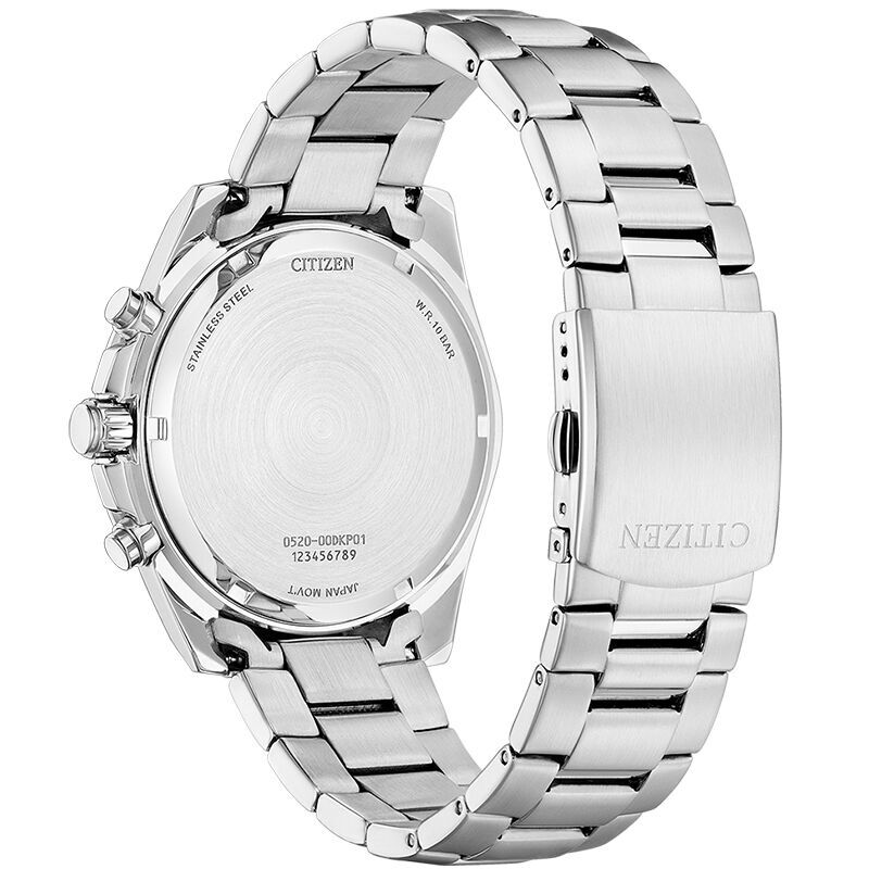 萬年鐘錶 - Citizen 星辰錶  運動三眼計時不鏽鋼男錶 AN8230-59E 錶徑44MM