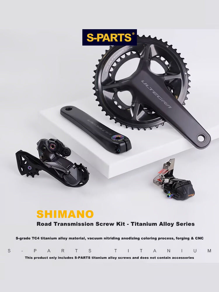 S-PARTS Road Bike Drivetrain Titanium Screw Kit Adaptation for SHIMANO