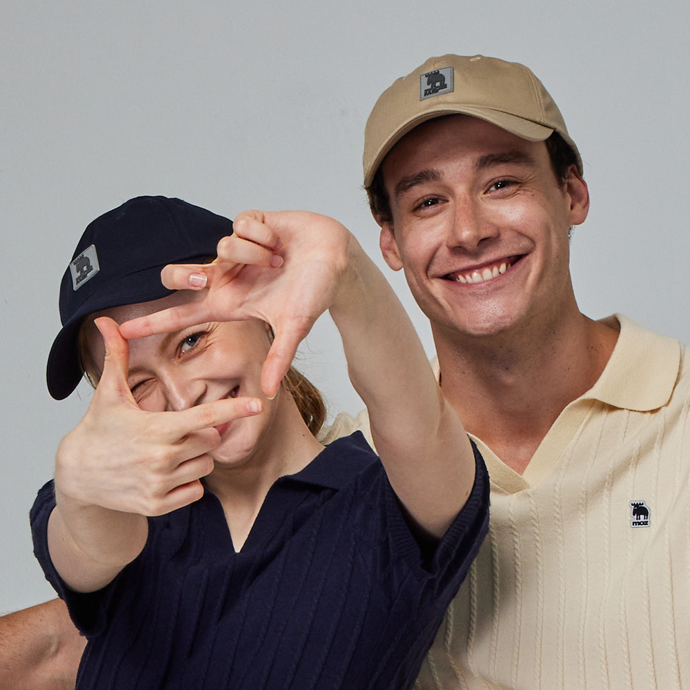 moz瑞典 駝鹿 涼感 棒球帽(深藍)