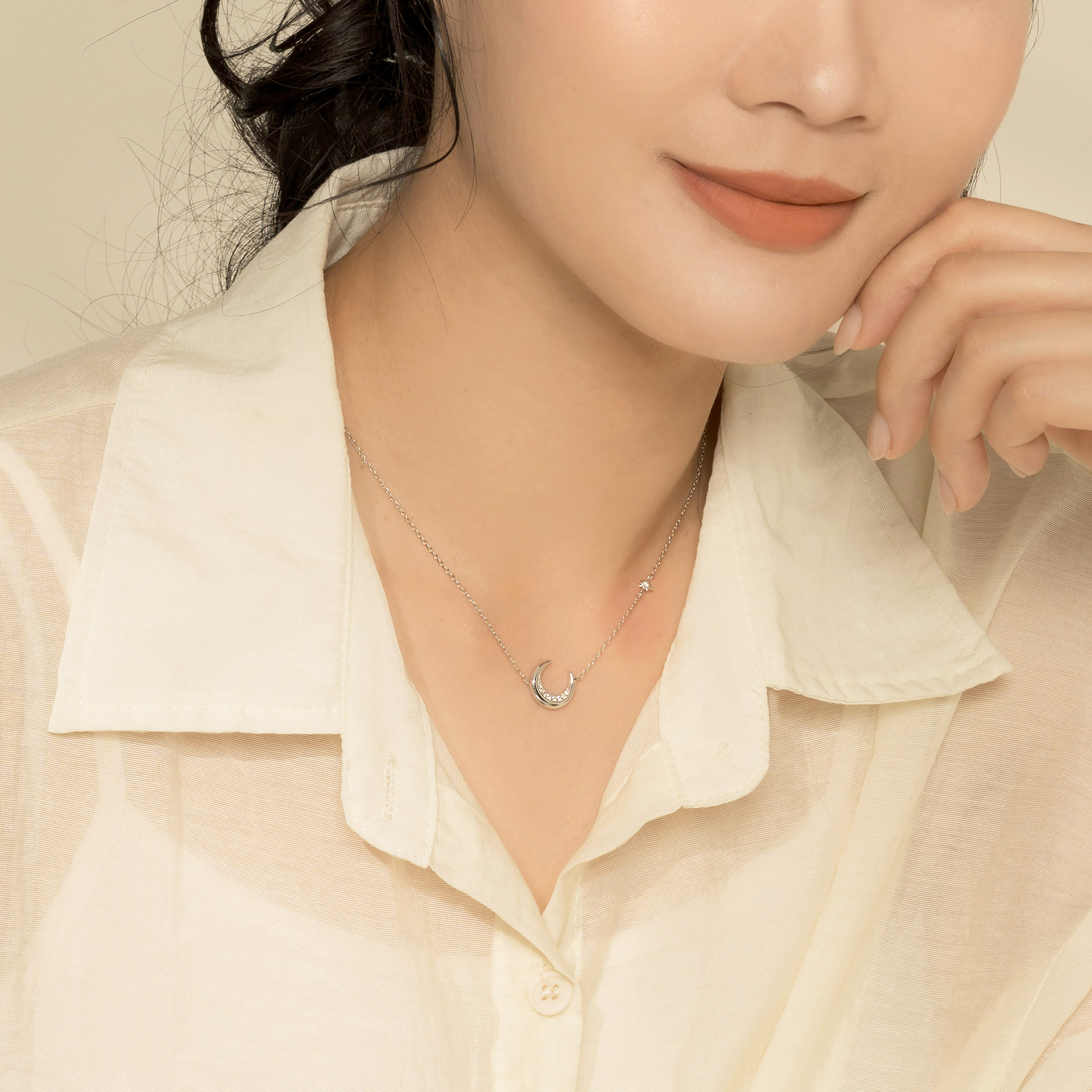 925純銀項鍊,星星月亮設計的獨家設計款式