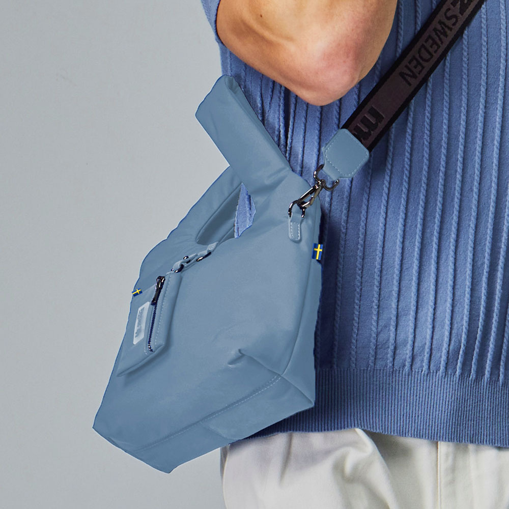 moz瑞典 駝鹿 雲朵 菜籃包(灰藍)M