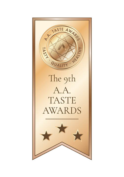 [請填寫：A.A. Taste Awards 全球純粹風味評鑑標章圖片描述]