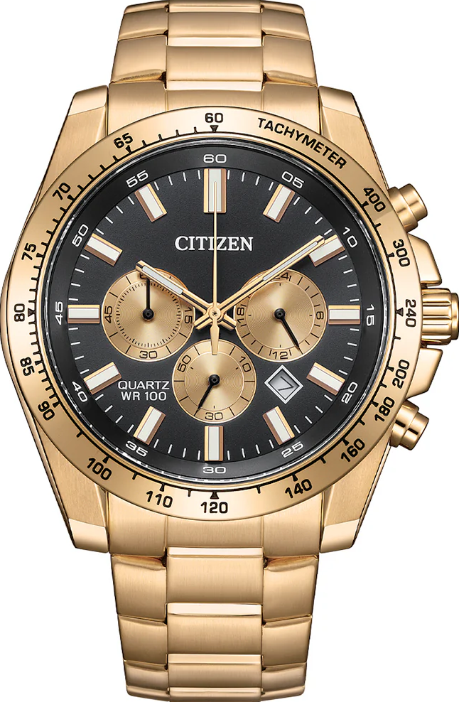 萬年鐘錶 - Citizen 星辰錶  運動三眼計時不鏽鋼男錶 AN8230-59E 錶徑44MM