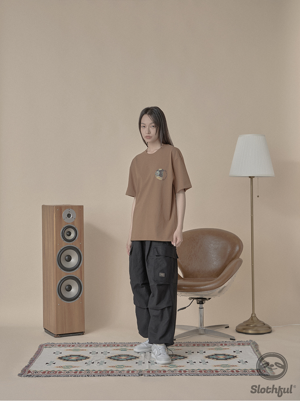 斜紋厚磅打摺工裝錐形褲