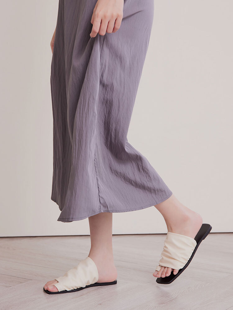 OH!HER 涼感平領可調肩帶長洋裝