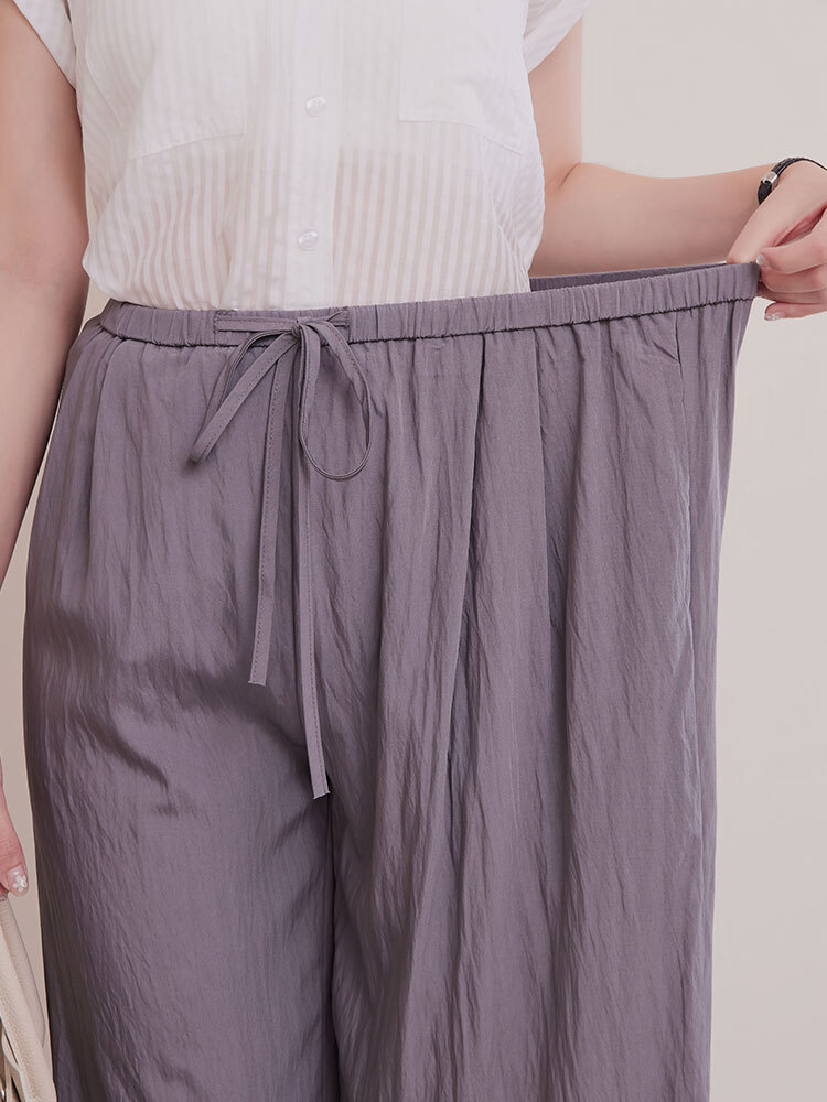 OH!HER 鬆緊抽繩涼感寬褲