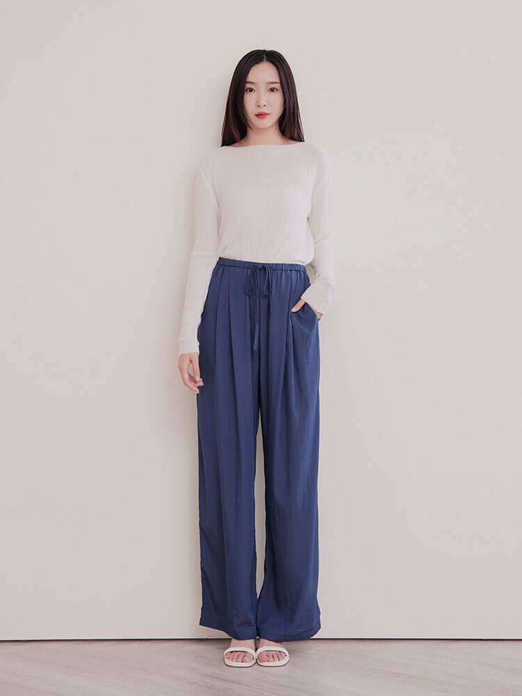 OH!HER 鬆緊抽繩涼感寬褲