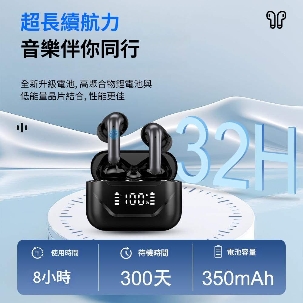 日本TSK ANC+ENC入耳式TWS雙嘜智能降噪無線藍牙耳機 P3029