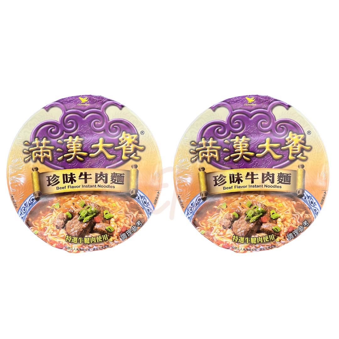 滿漢大餐 台灣珍味牛肉麵(187G) 2碗 到期日 2026-3-1