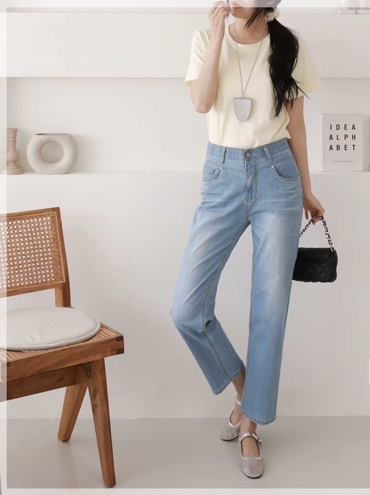 『M號』#3136淺藍刷白-3度牛仔褲