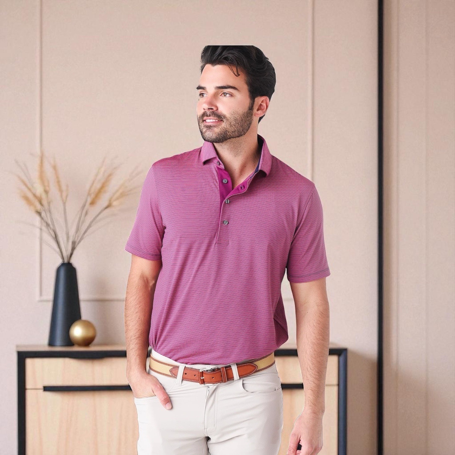 男【現貨】GREYSON / 正品折扣 / SARANAC POLO 高爾夫短袖條紋Polo衫/ 30372GS