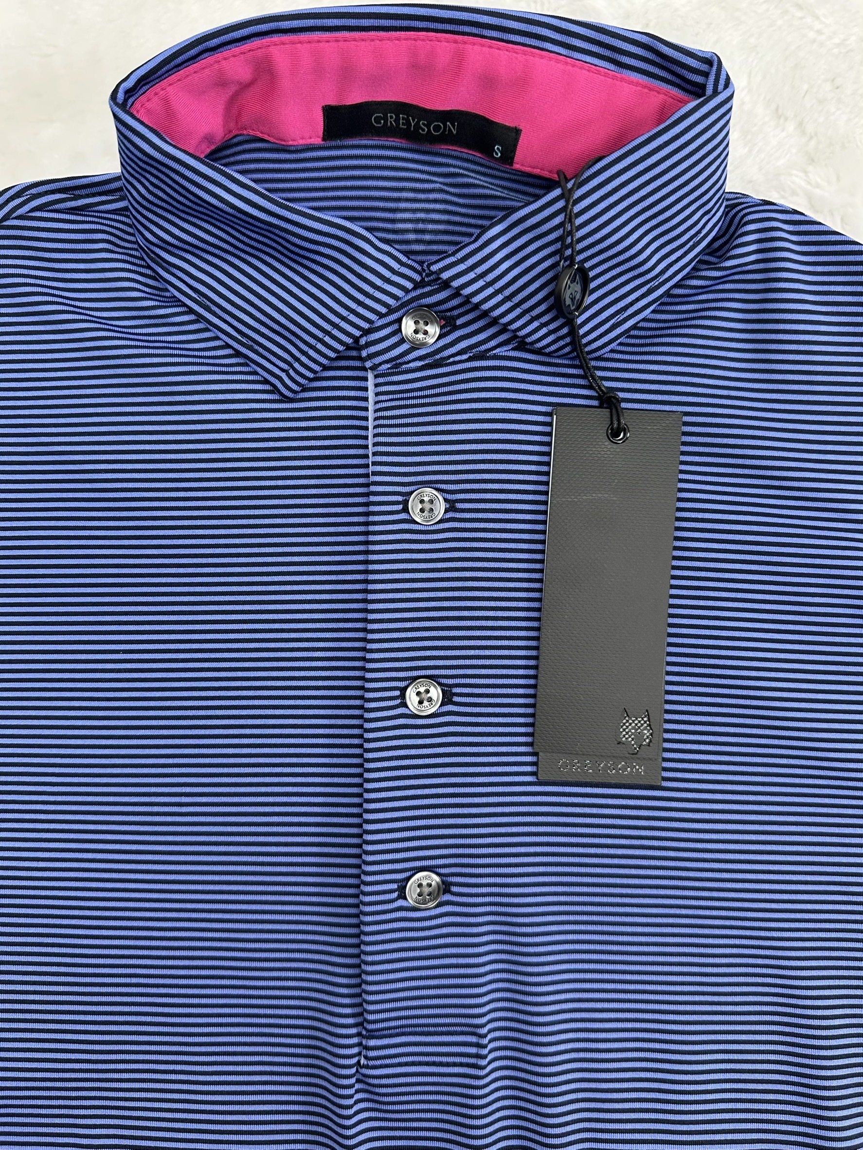 男【現貨】GREYSON / 正品折扣 / SARANAC POLO 高爾夫短袖條紋Polo衫#MFA22K01-338-S