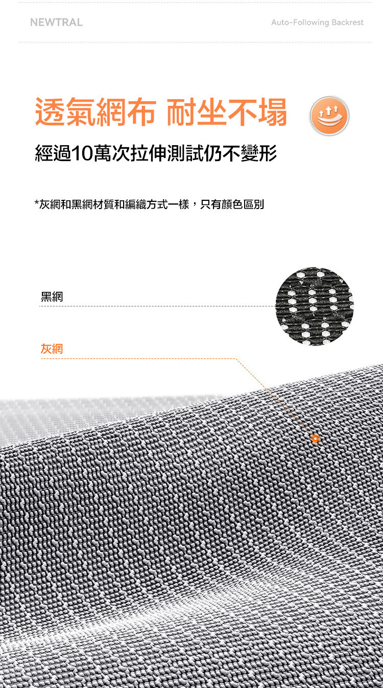 NEWTRAL Magic H 人體工學椅 - 透氣專業網布細節