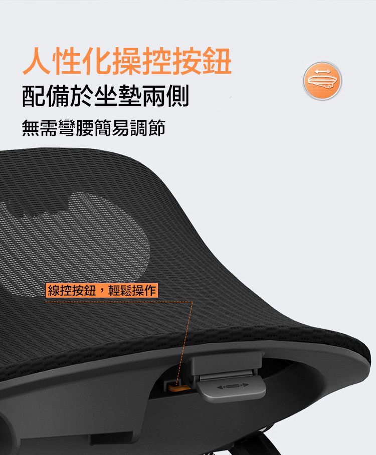 透氣網布椅面材質近照 - NEWTRAL Magic H