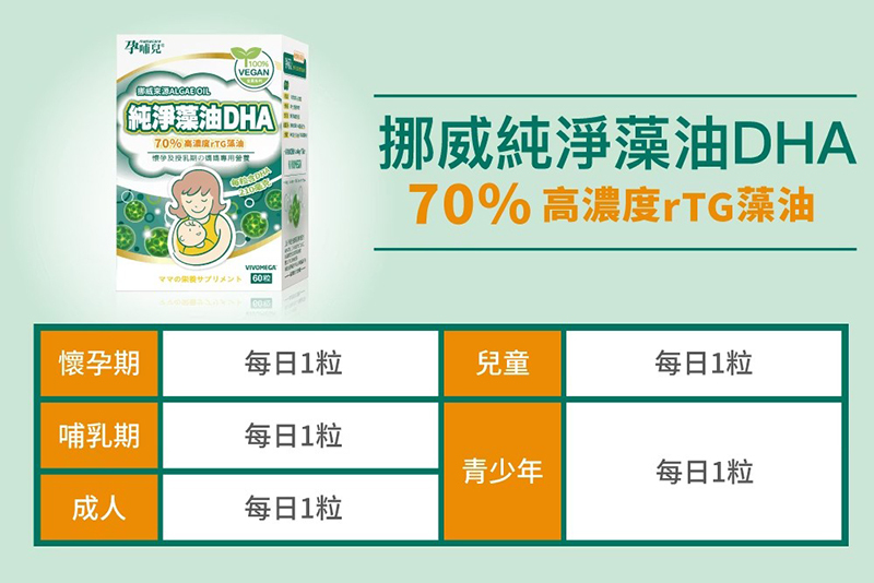 孕哺兒，挪威純淨藻油 DHA 軟膠囊