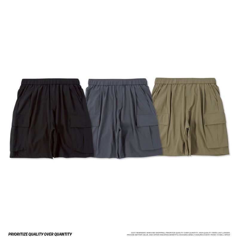 立體口袋彈力寬鬆短褲