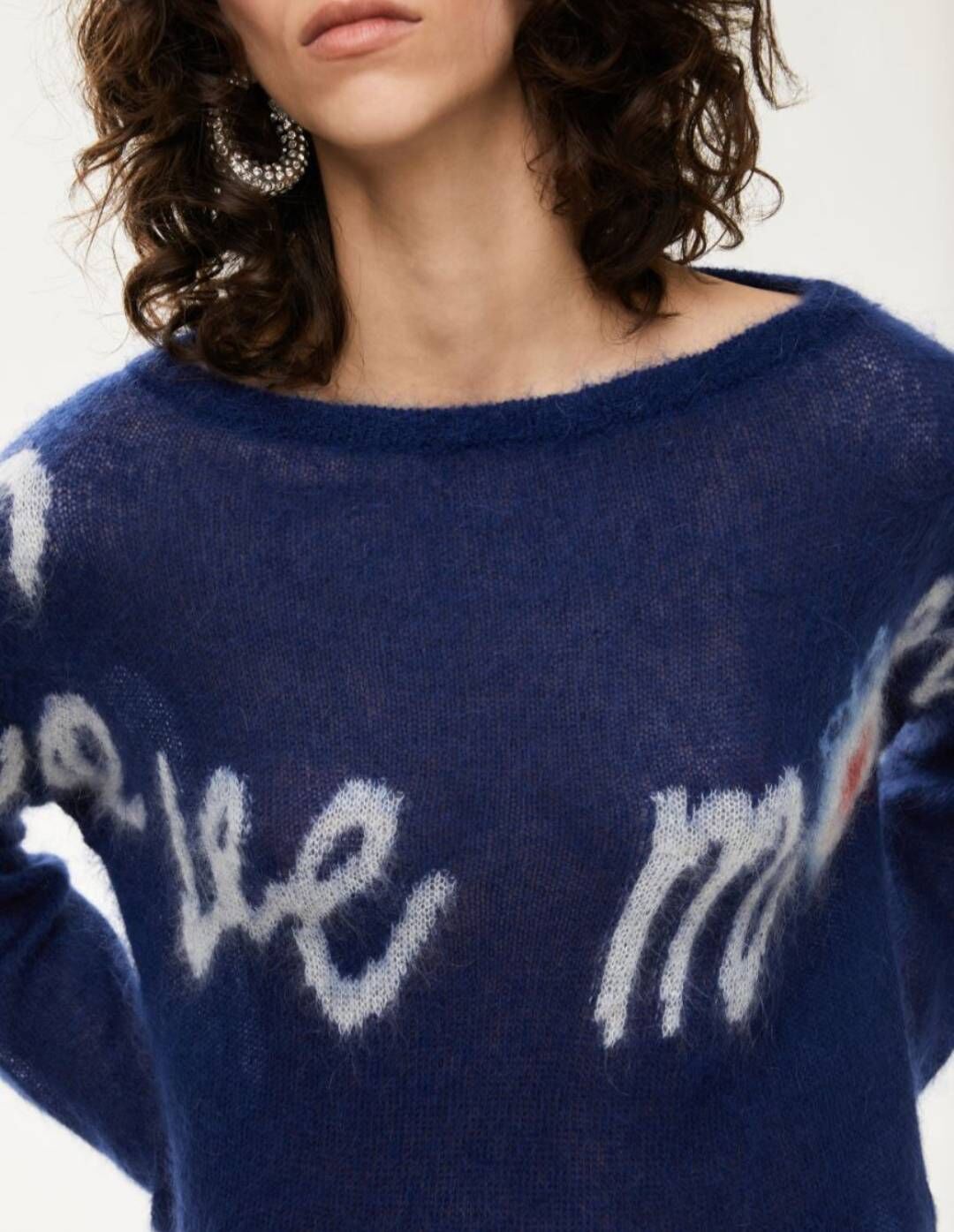 i Blues草寫love me毛海羊毛衣