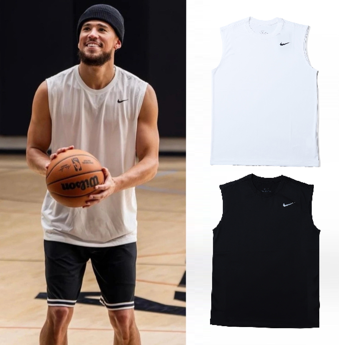 男款 NIKE DRY 黑 白 印花 透氣 柔軟 無袖 寬鬆 速乾 訓練 休閒 運動 背心【DX0992】