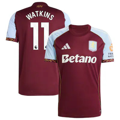 2025 Aston Villa Home Shirt with Nameset & Patch (雙號碼)