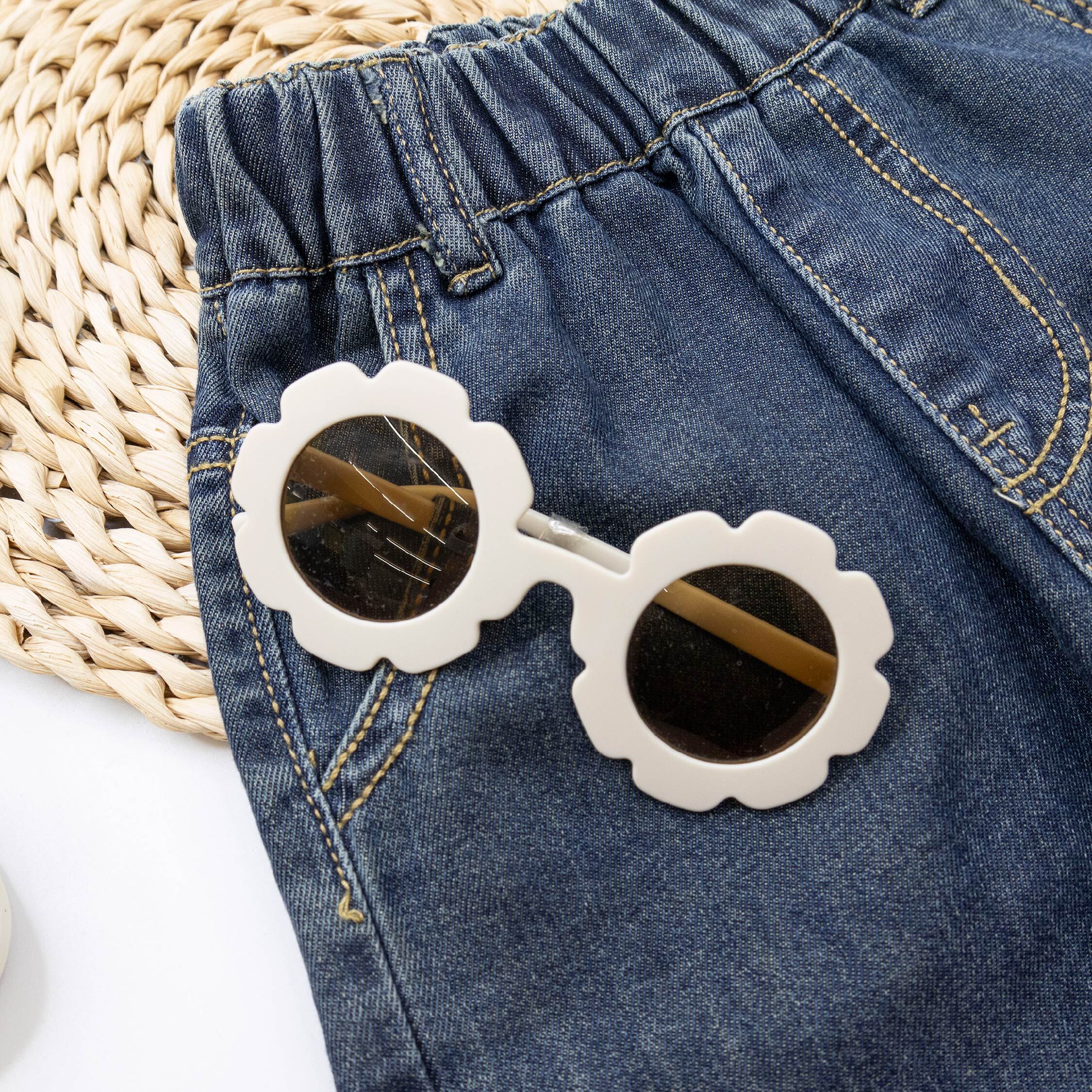 【H50909】復古舒適花邊設計牛仔短褲