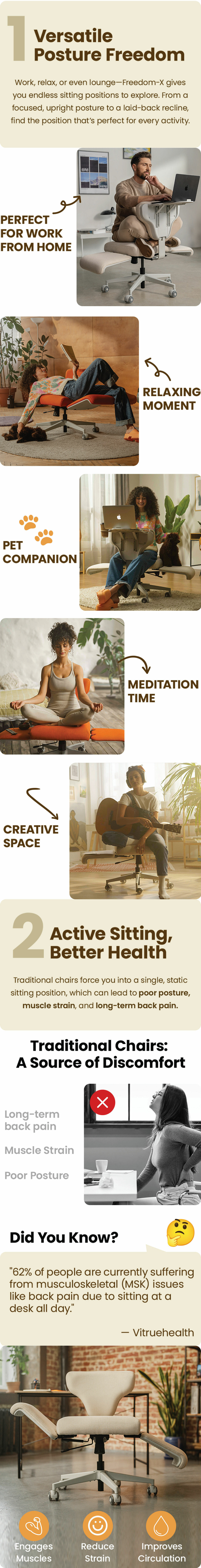 Multi-angle adjustable armrests on Newtral Freedom-X office chair