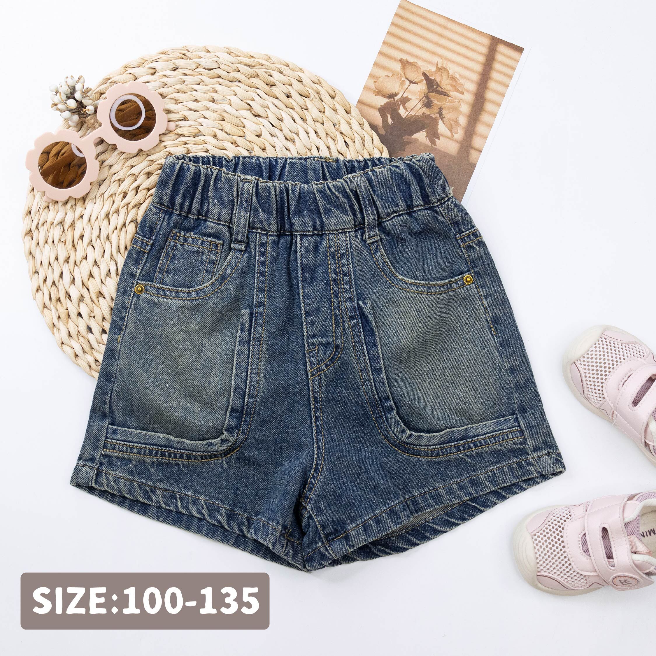 【H50907】個性造型車縫牛仔短褲