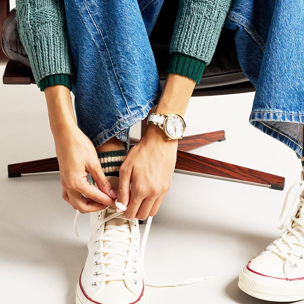 Gilmore 優雅金白雙色女錶 金色陶瓷錶帶 38 MM CE1131