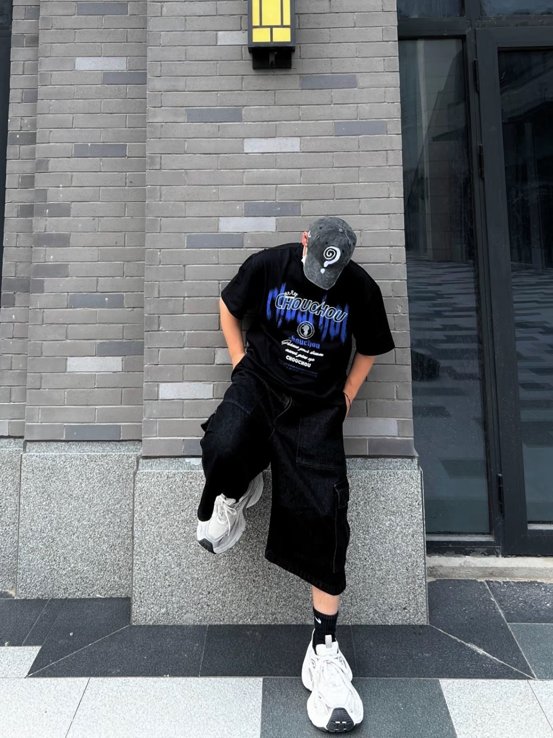 周杰倫品牌 CHOUCHOU 美式復古 字母 圓領T