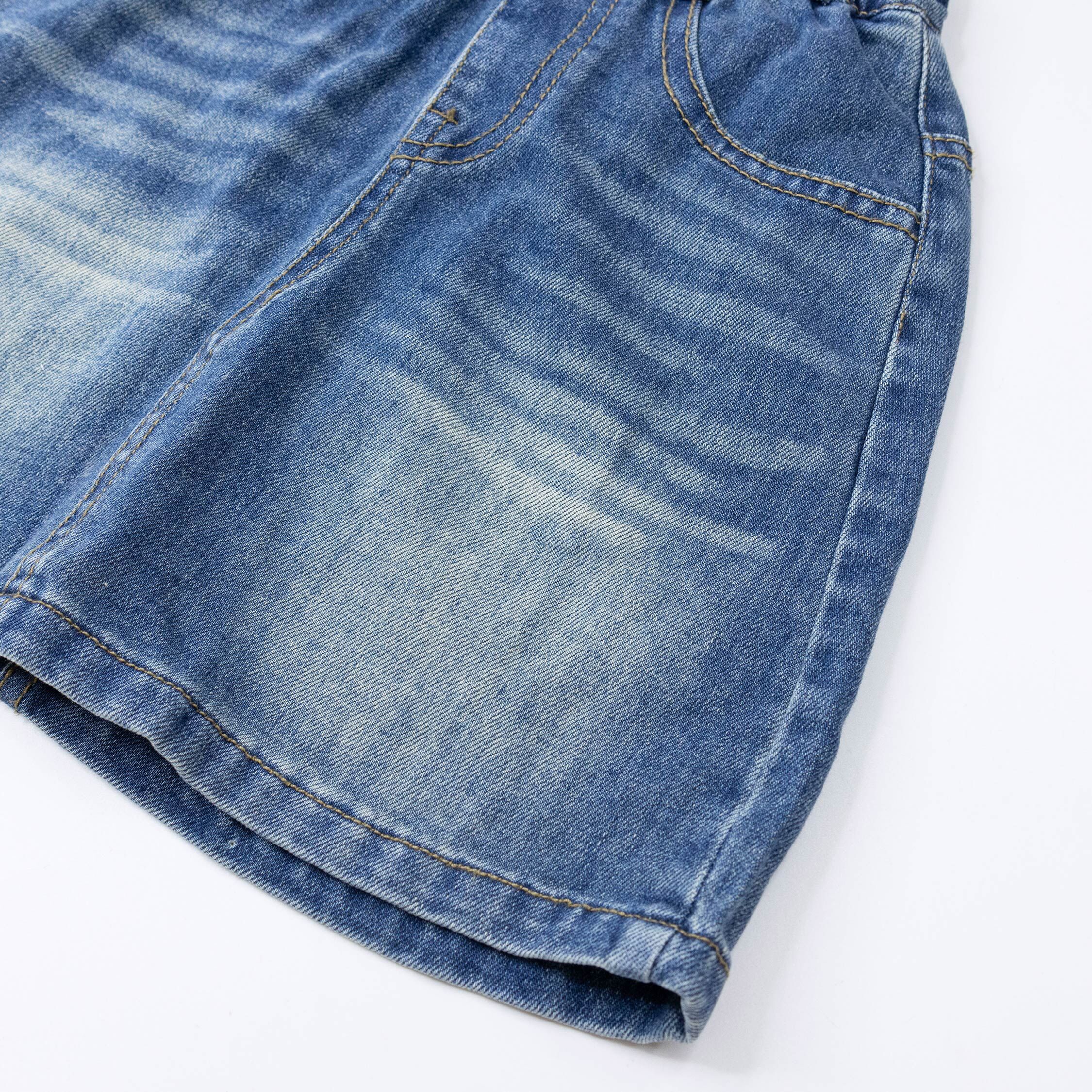 【H50918】經典水洗刷色A字牛仔褲裙