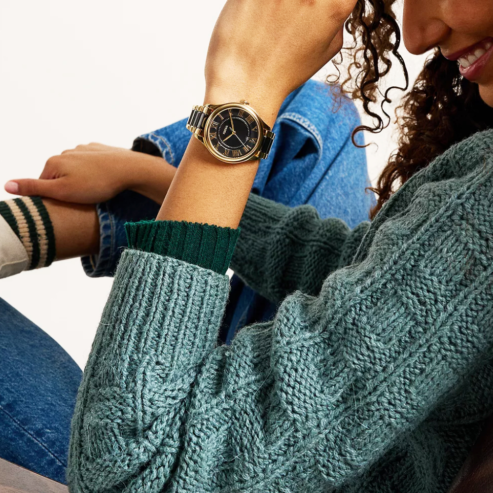 Gilmore 優雅金黑時尚女錶 金色陶瓷錶帶 38 MM CE1132