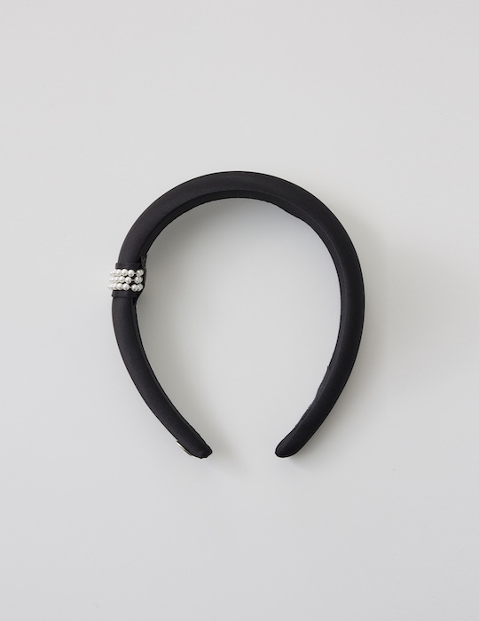 澎軟珍珠髮箍(黑)