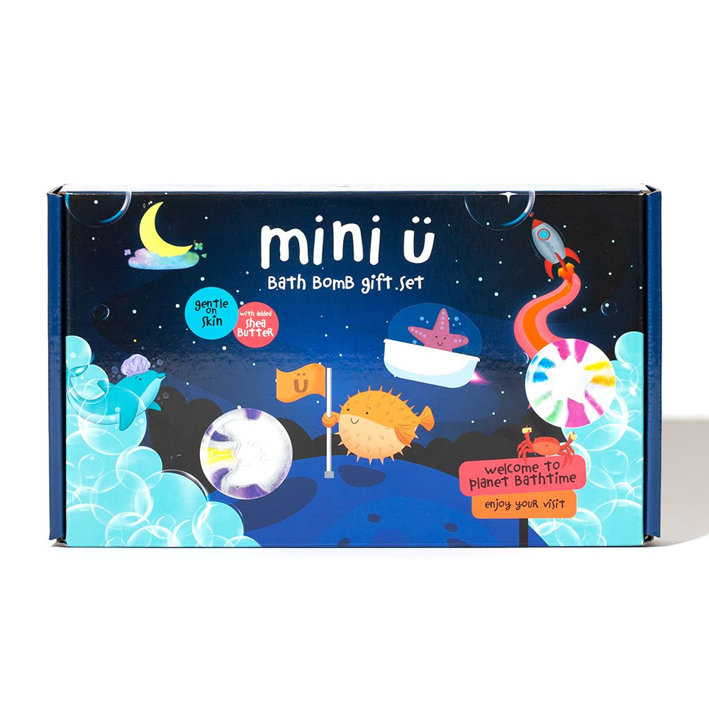 英國MINI U-沐浴爆爆豪華禮盒組(雲朵/月亮/星星/飛船)