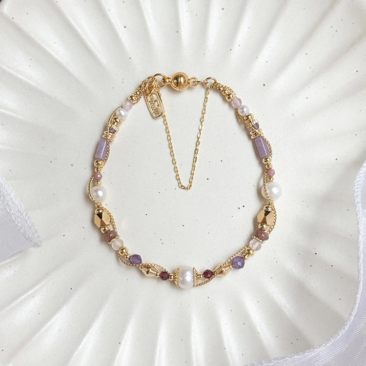 生日花 • 陸月玖 • 小檗 – 珍珠紫水晶 – 手鍊