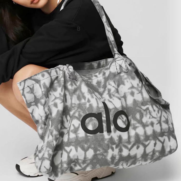 代購-ALO yoga 撞色印花 棉 托特包 Tote包 手提包