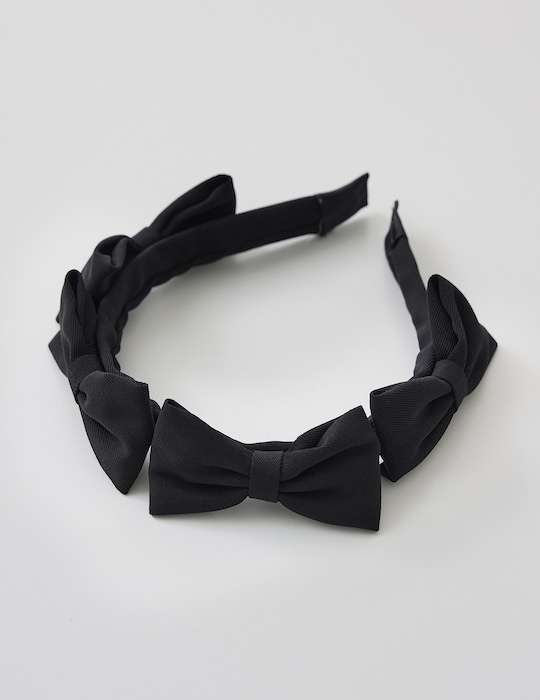 甜美滿版蝴蝶結髮箍(黑)