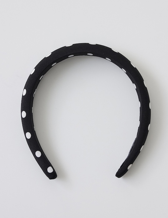 赫本風圓點髮箍(黑)
