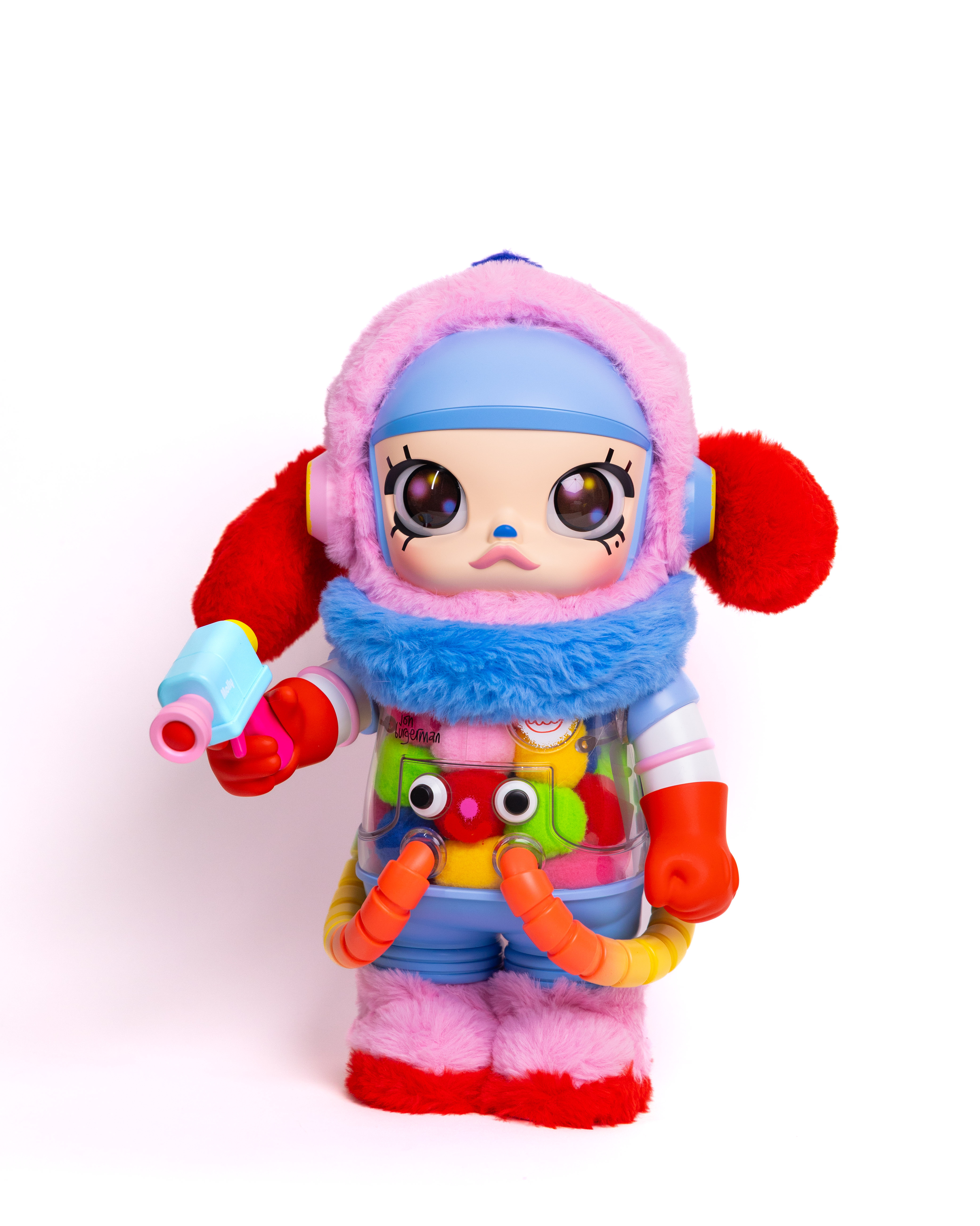 POP MART MEGA SPACE MOLLY JON BURGERMAN 400% 泡泡瑪特 太空莫莉 喬恩・伯格曼 毛毛小丑