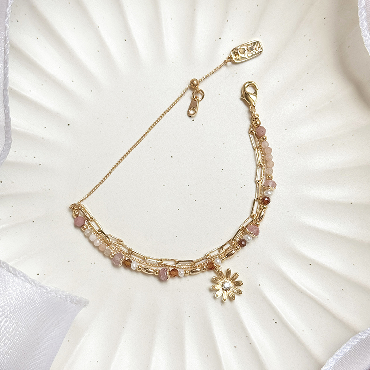 生日花 • 拾月拾參 • 秋菊 – 草莓橙石榴 – 手鍊