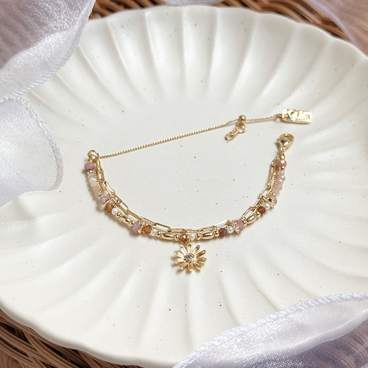 生日花 • 拾月拾參 • 秋菊 – 草莓橙石榴 – 手鍊