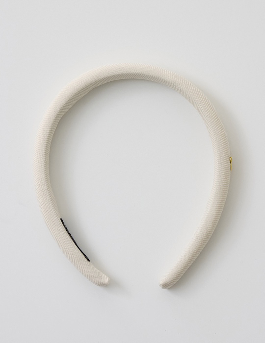 簡約素色蝴蝶結髮箍(米白)