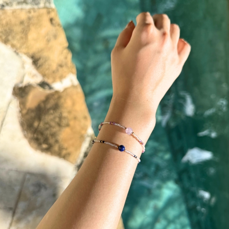 夏夜星空  繁星青金夜 薰夢星閃夜 水晶天然石 手鏈