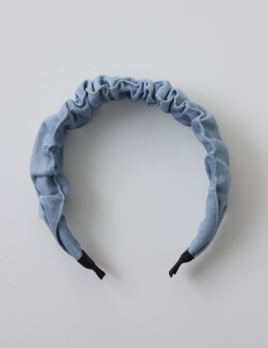 單寧壓褶髮箍(淺藍)