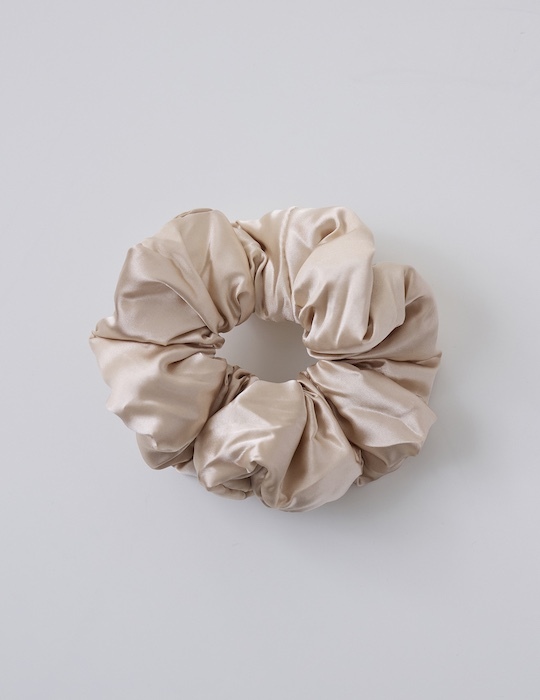氣質緞面素色髮圈(米白)