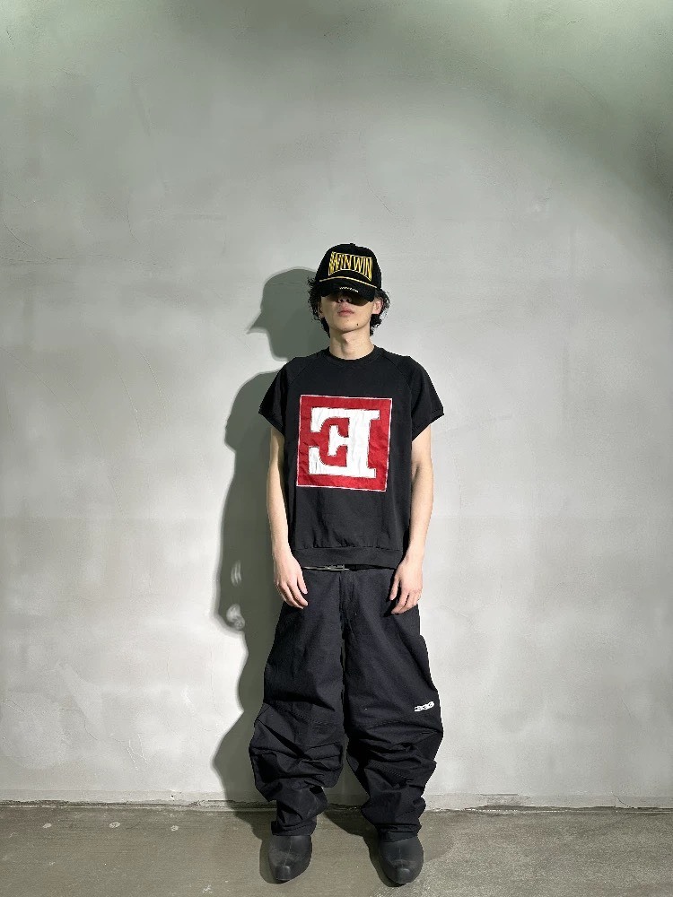 PCCVISION 3MAN0N 333 discounted loose overalls with embroidered knee logo