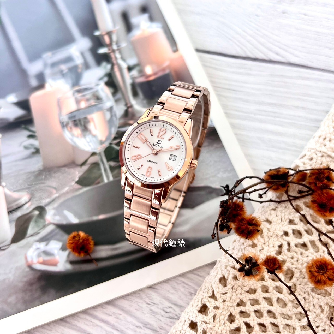 【SIGMA】簡約數字刻度女錶 88023L-RG 27mm  現代鐘錶