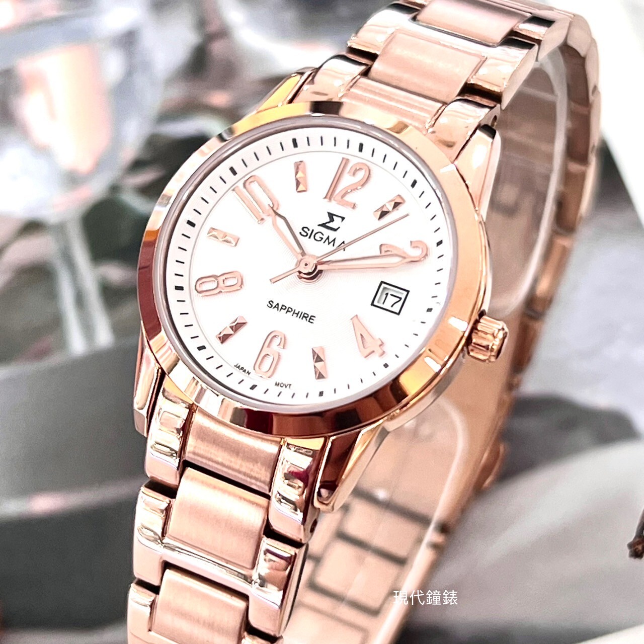 【SIGMA】簡約數字刻度女錶 88023L-RG 27mm  現代鐘錶